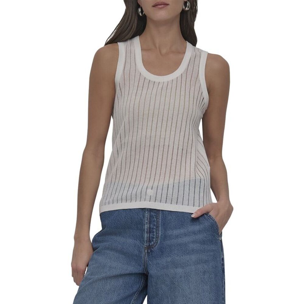 Dkny Womens Dropstitch Tank, White
